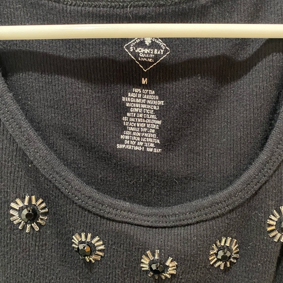 St. John’s Bay Embellished Tank Top, 100% Cotton, women’s medium - Picture 5 of 5